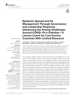 Epidemic Spread And