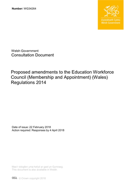 Proposed Amendments to the Education Workforce Council (Membership and Appointment) (Wales) Regulations 2014