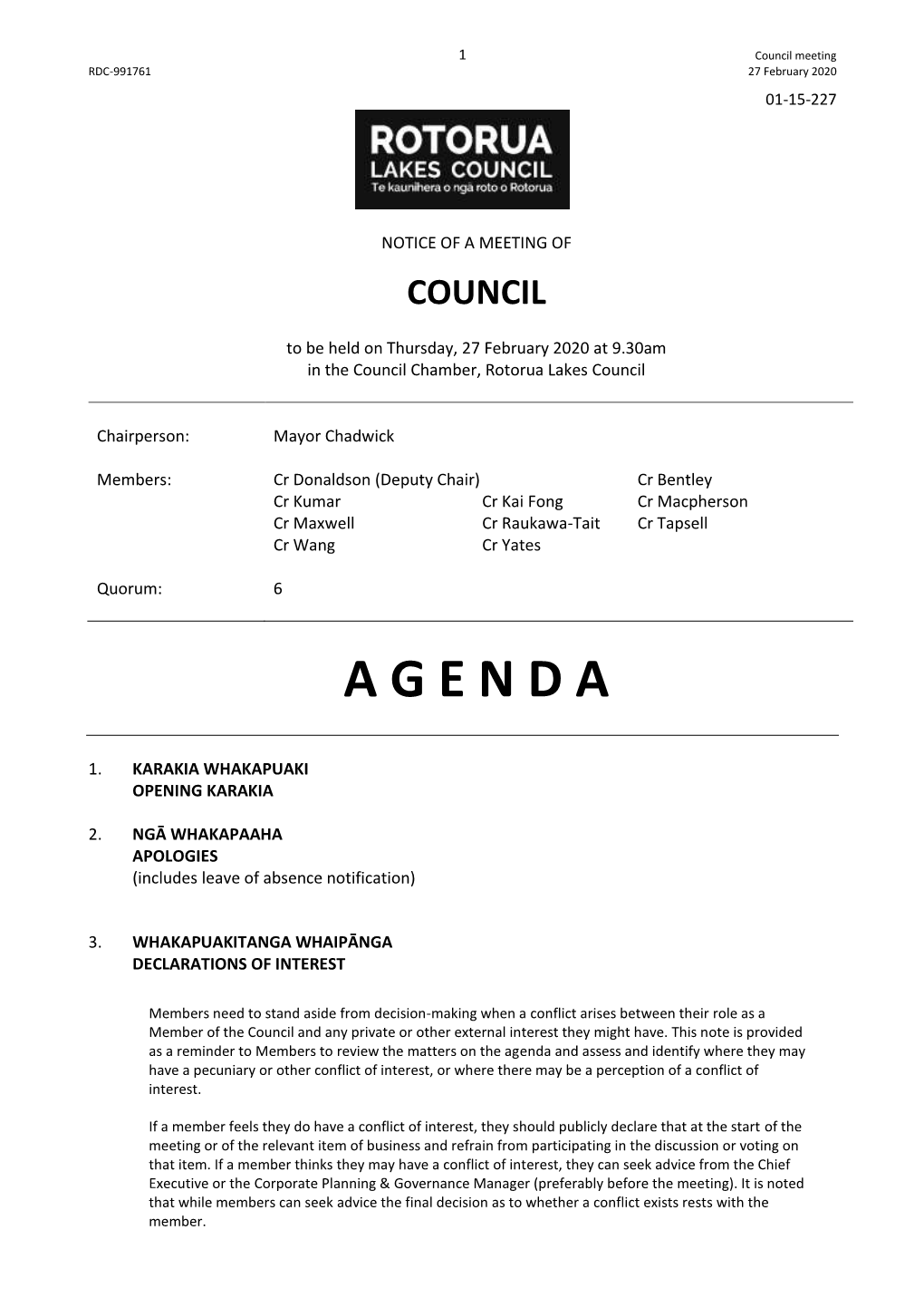 File No: 01-15-010\26 RDC-991889 ROTORUA LAKES COUNCIL