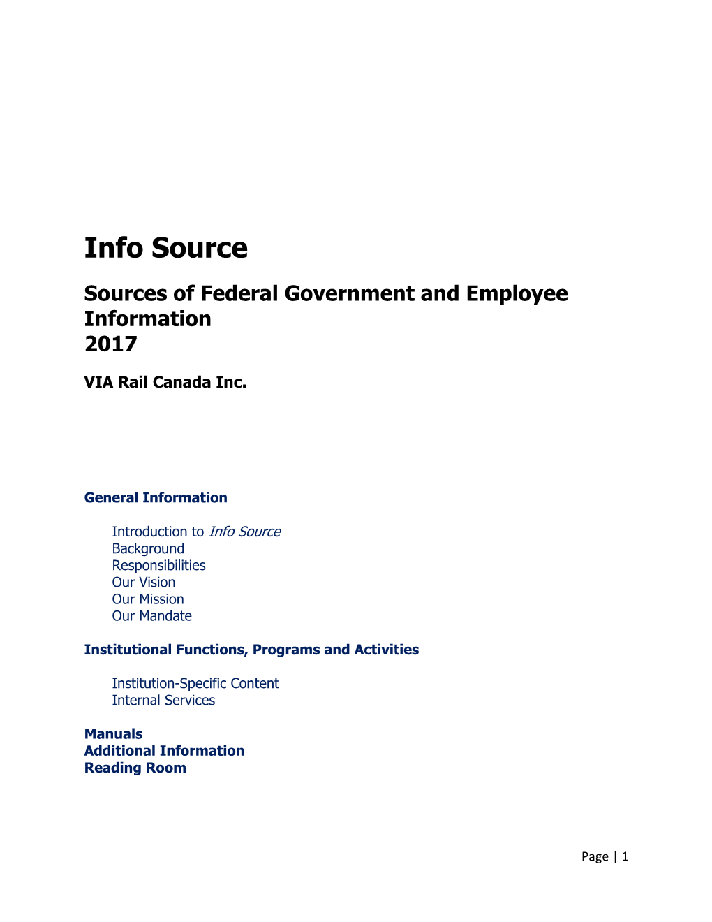 Info Source Sources of Federal Government and Employee Information 2017