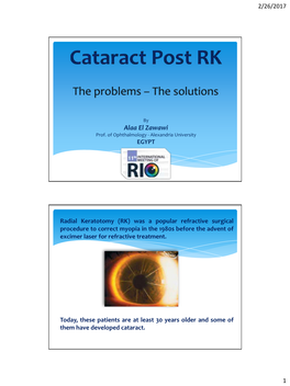 Cataract Post RK the Problems