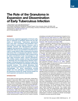 J.M. Davis and L. Ramakrishnan. 2009. the Role of the Granuloma In