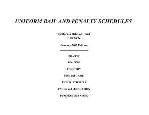 Uniform Bail and Penalty Schedules