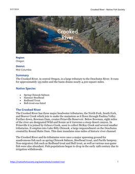 Crooked River Restoration