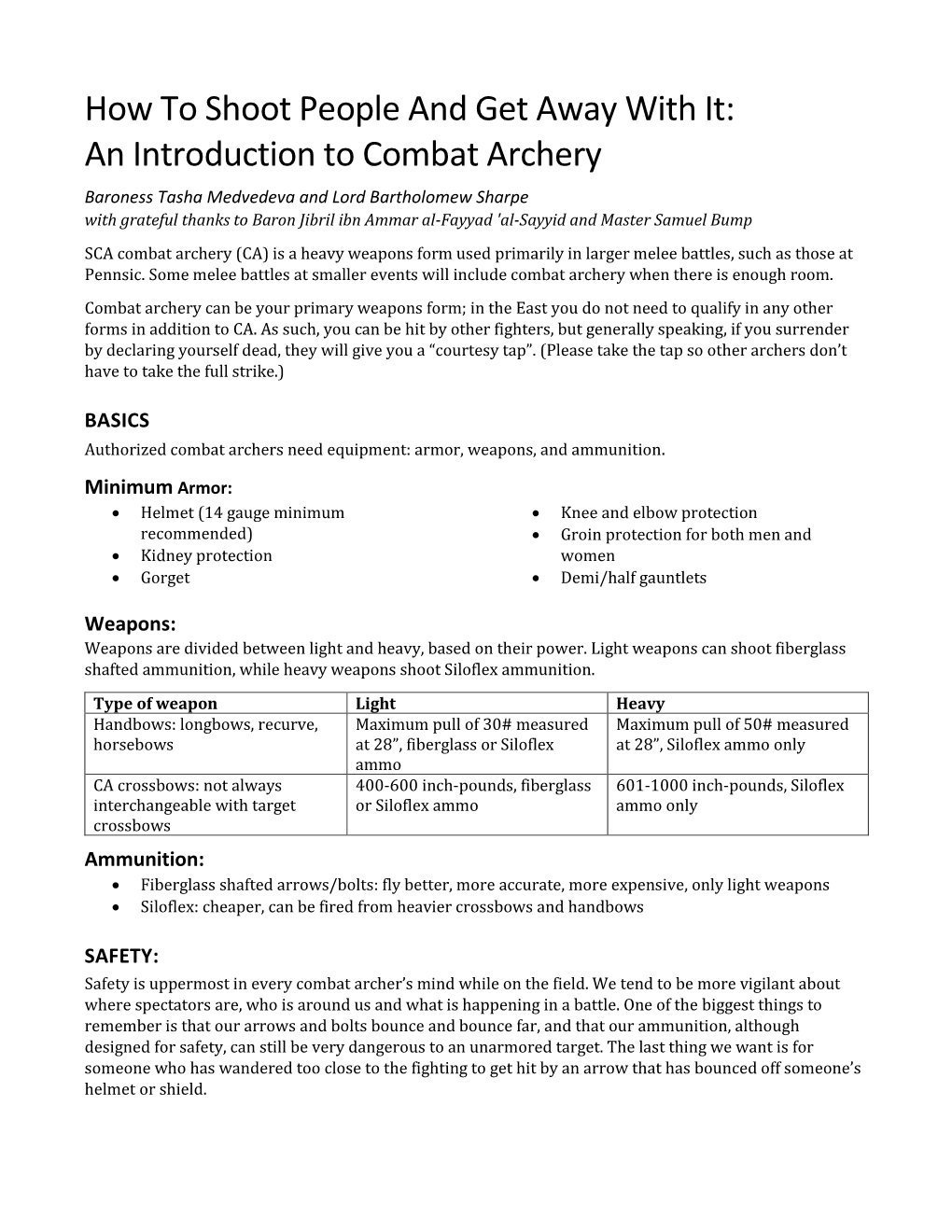 How to Shoot People and Get Away with It: an Intro to Combat Archery