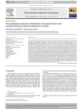 The Geophagous Peasants of Kalahandi: De-Peasantisation And