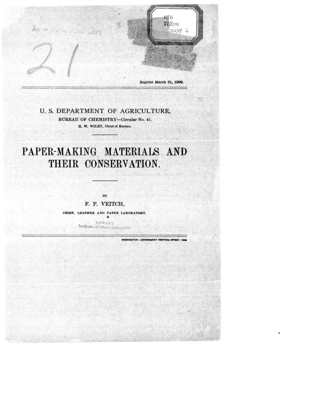 Paper-Making Materials and Their Conservation