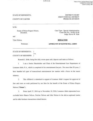 Affidavit of Kenneth J. Abdo