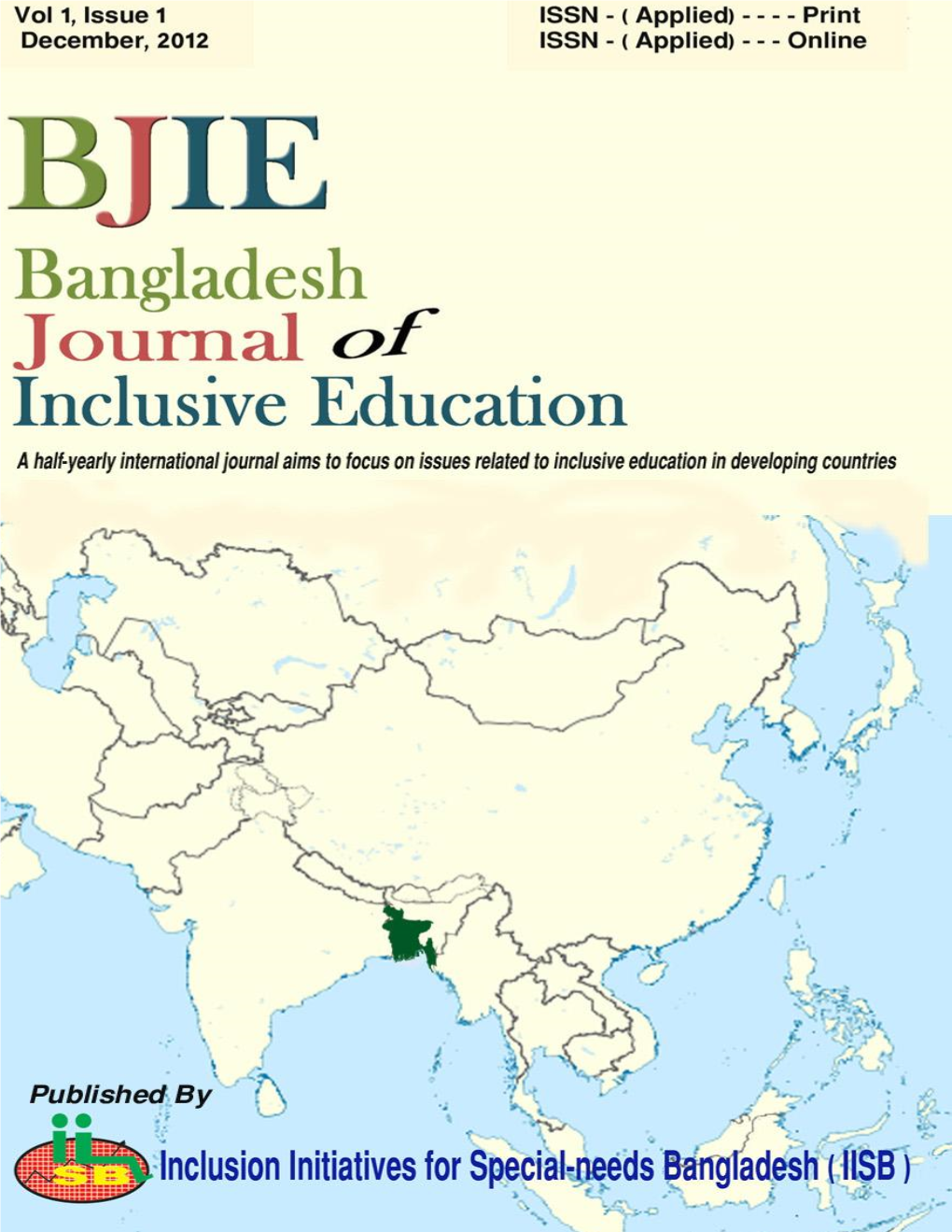 About Bangladesh Journal of Inclusive Education-BJIE: (Aims & Scopes)