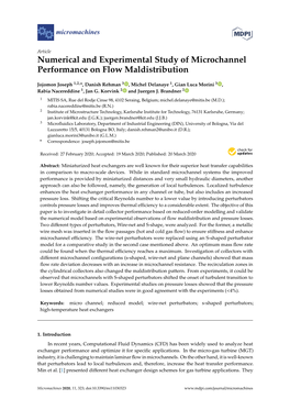 Numerical and Experimental Study of Microchannel Performance on Flow Maldistribution