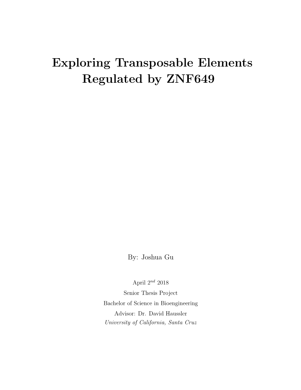 Exploring Transposable Elements Regulated by ZNF649