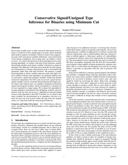 Conservative Signed/Unsigned Type Inference for Binaries Using Minimum Cut