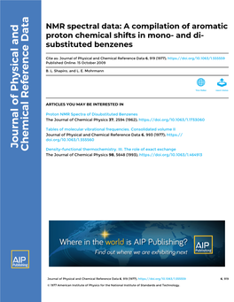 NMR Spectral Data: a Compilation of Aromatic Proton Chemical Shifts in Mono- and Di- Substituted Benzenes