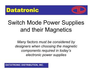 Switch Mode Power Supplies and Their Magnetics Tutorial