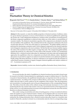 Fluctuation Theory in Chemical Kinetics