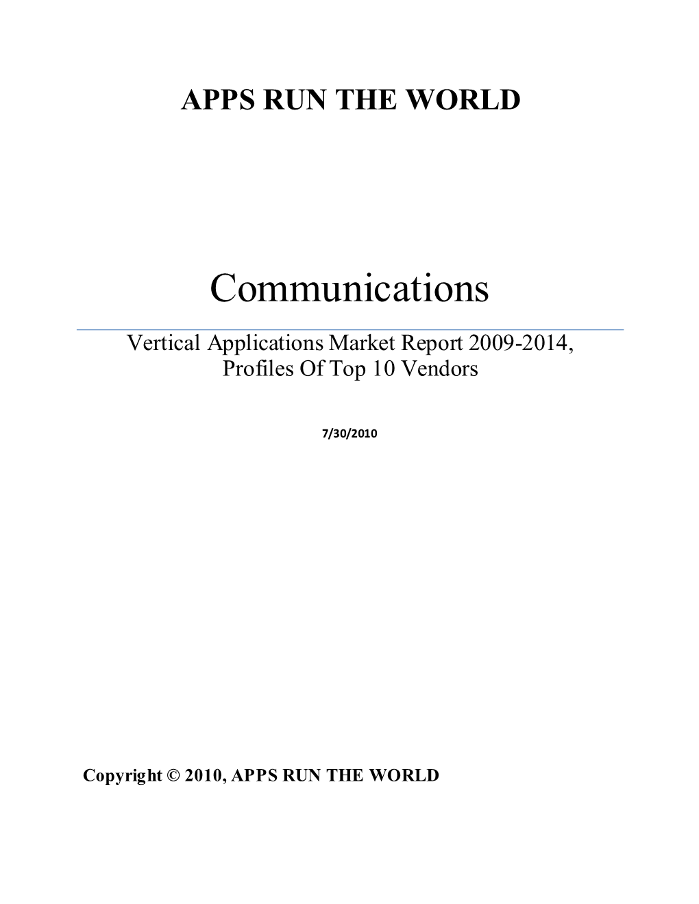 Communications Market Report 2009-2014