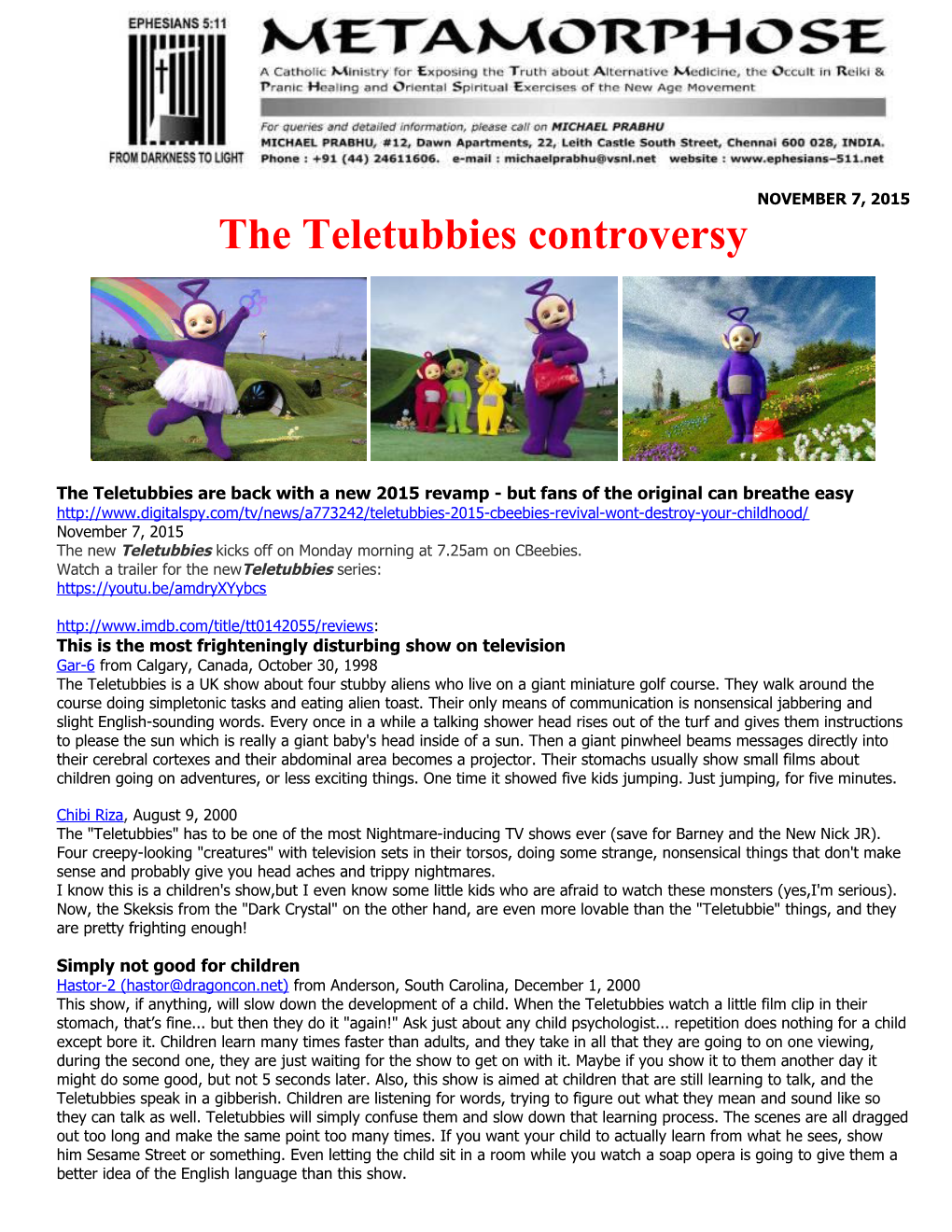 The Teletubbies Controversy