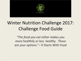 Challenge Food Guide