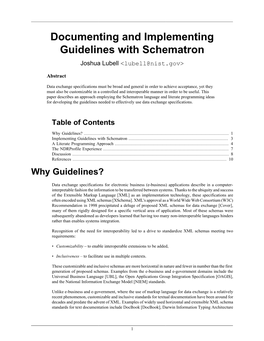 Documenting and Implementing Guidelines with Schematron