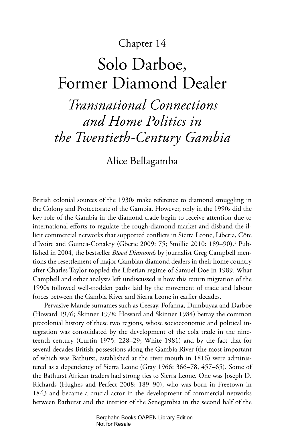 Chapter 14. Solo Darboe, Former Diamond Dealer