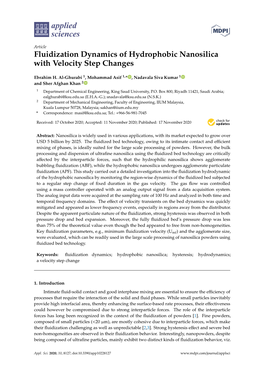 Fluidization Dynamics of Hydrophobic Nanosilica with Velocity Step Changes