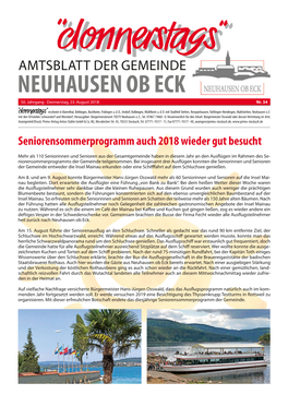 Amtsblatt Der Gemeinde Neuhausen Ob Eck 50