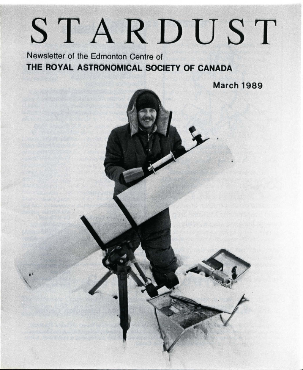ST ARDUST Newsletter of the Edmonton Centre of the ROYAL ASTRONOMICAL SOCIETY of CANADA