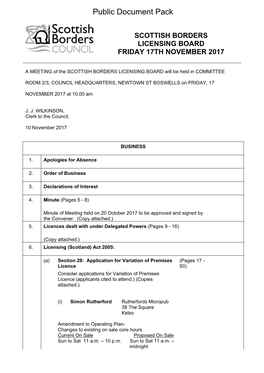 (Public Pack)Agenda Document for Scottish Borders