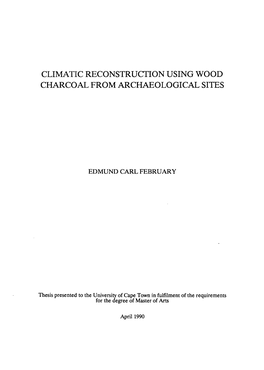 Climatic Reconstruction Using Wood Charcoal from Archaeological Sites