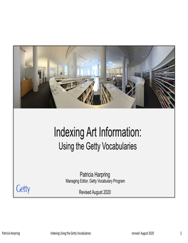 Indexing Art Information with Getty Vocabularies (2020)