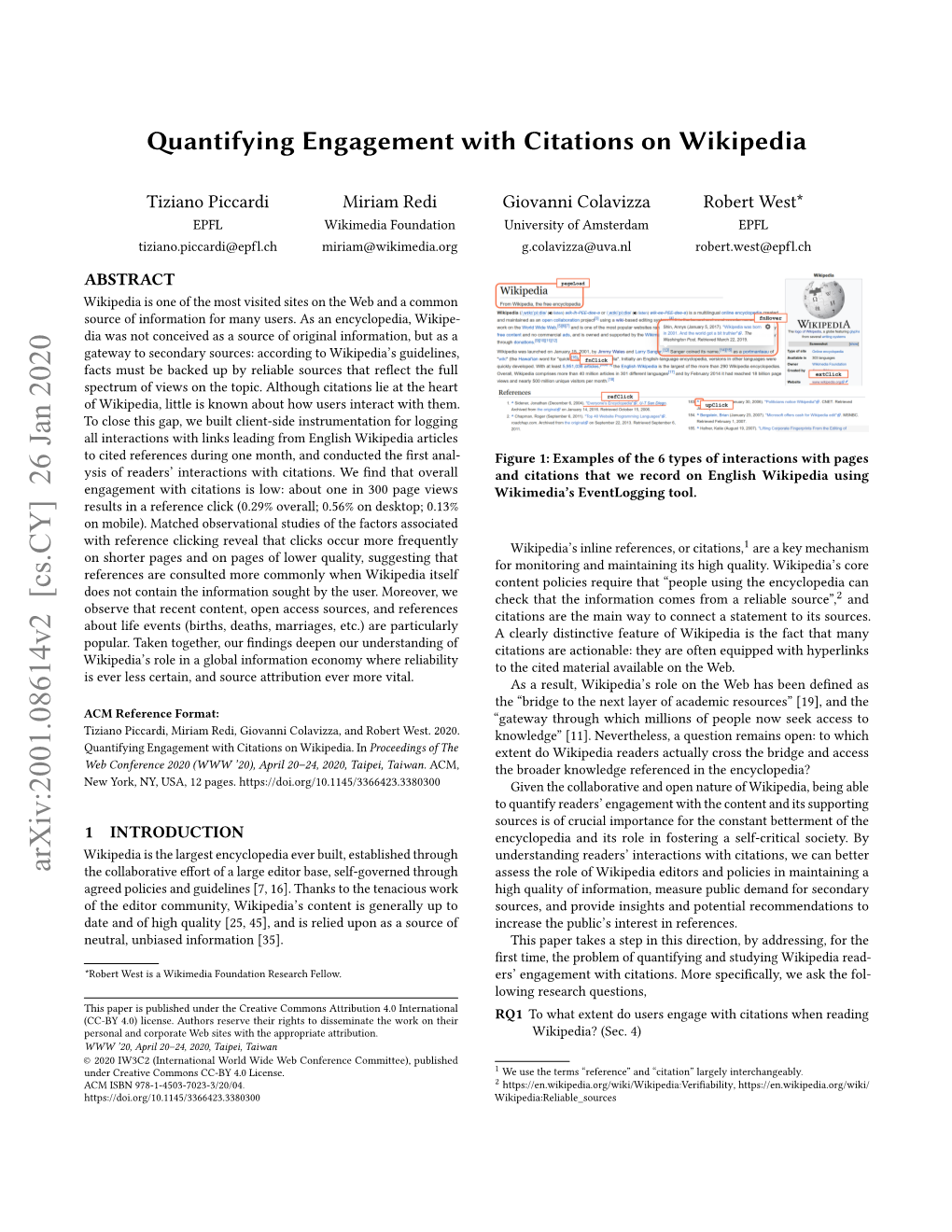 Quantifying Engagement with Citations on Wikipedia