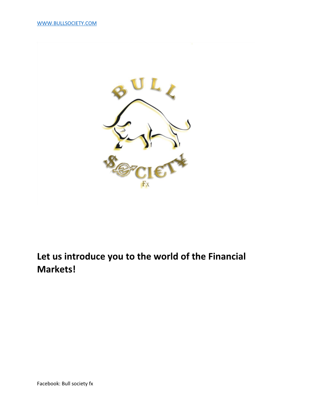 Let Us Introduce You to the World of the Financial Markets!