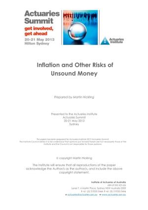 Inflation and Other Risks of Unsound Money