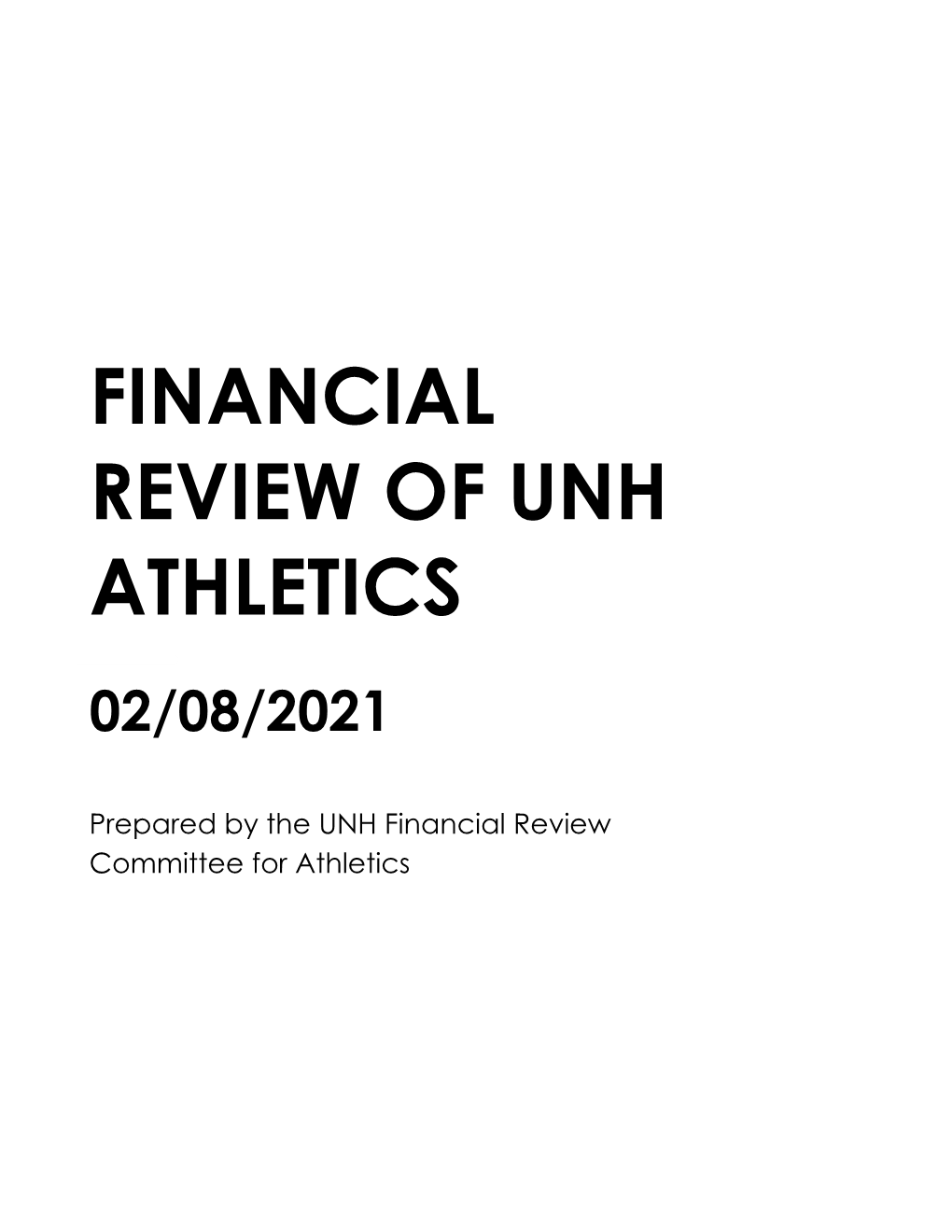 Financial Review of Unh Athletics