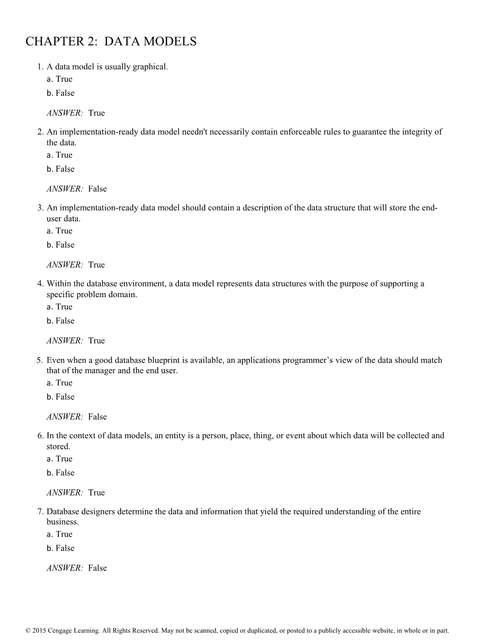 Chapter 2: Data Models