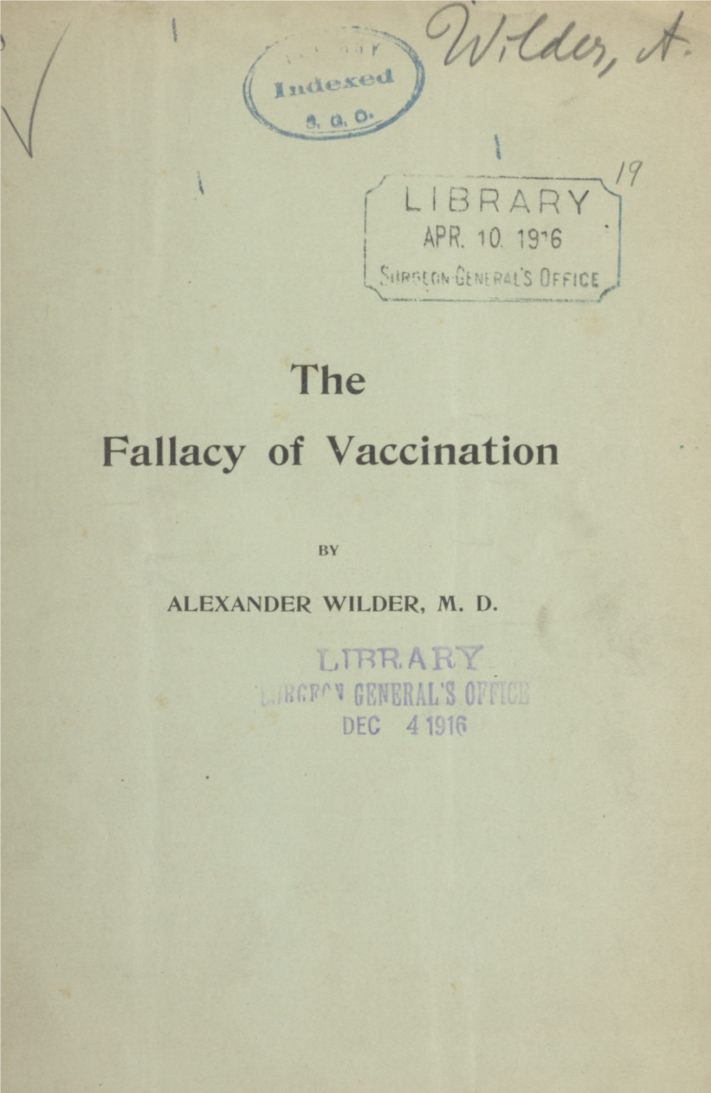 The Fallacy of Vaccination