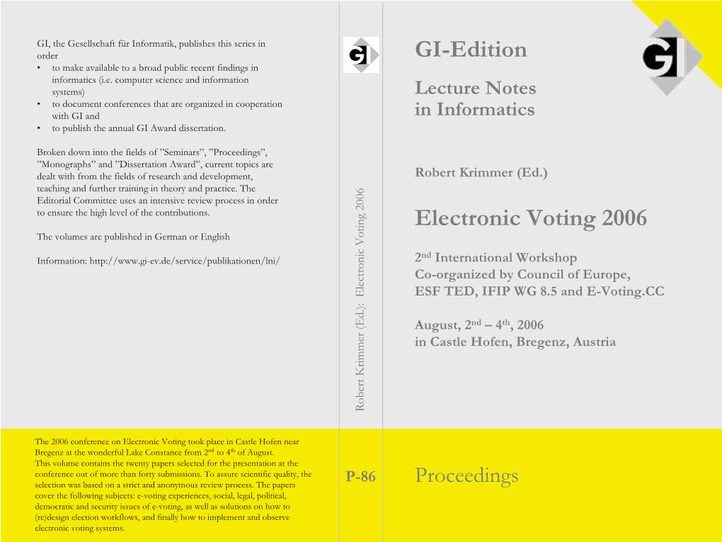 Electronic Voting 2006
