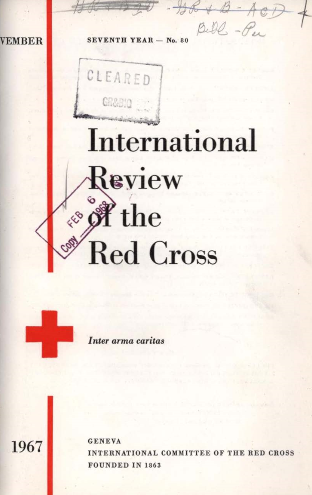 International Review of the Red Cross, November 1967, Seventh Year