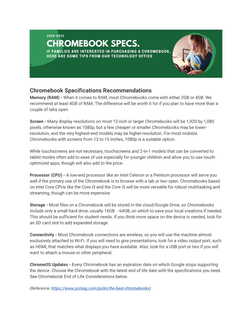 FHPS Chromebook Specs