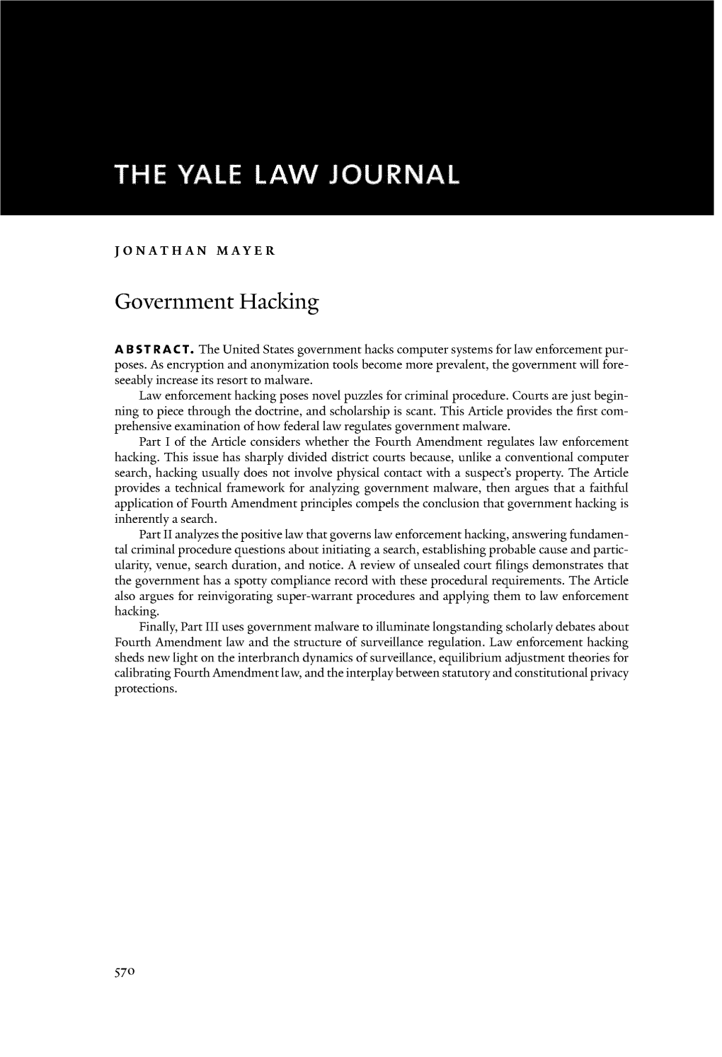 Government Hacking