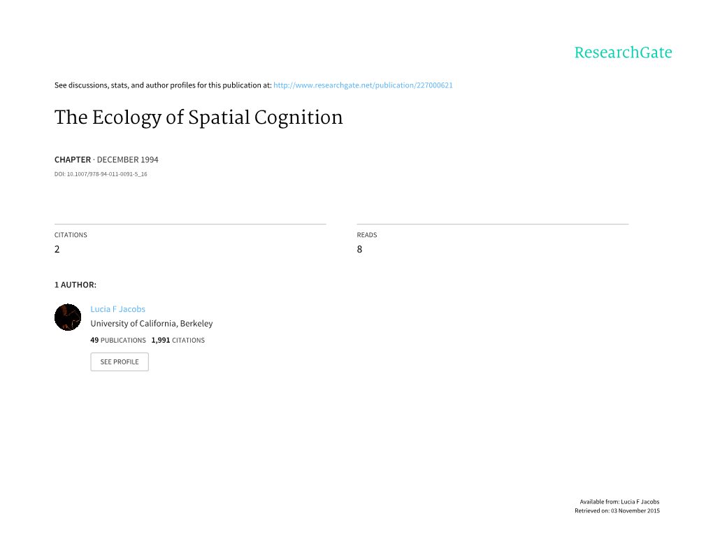 The Ecology of Spatial Cognition