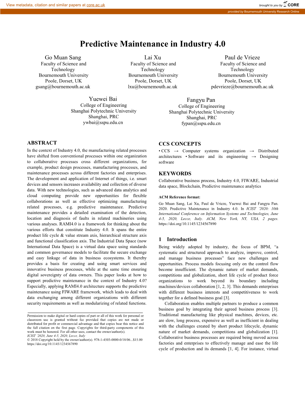 Predictive Maintenance in Industry 4.0