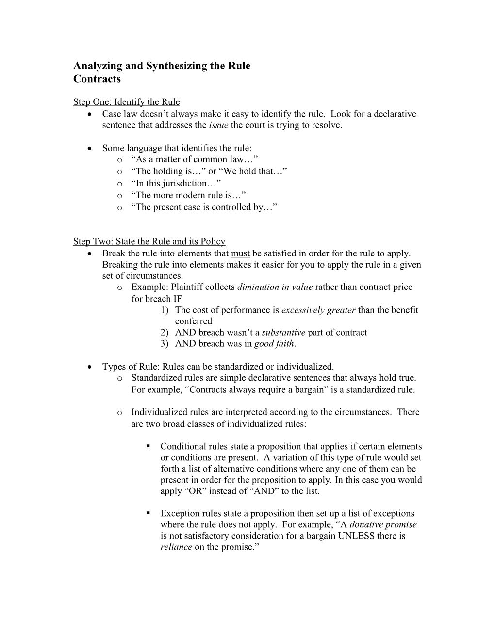 Analyzing And Synthesizing The Rule