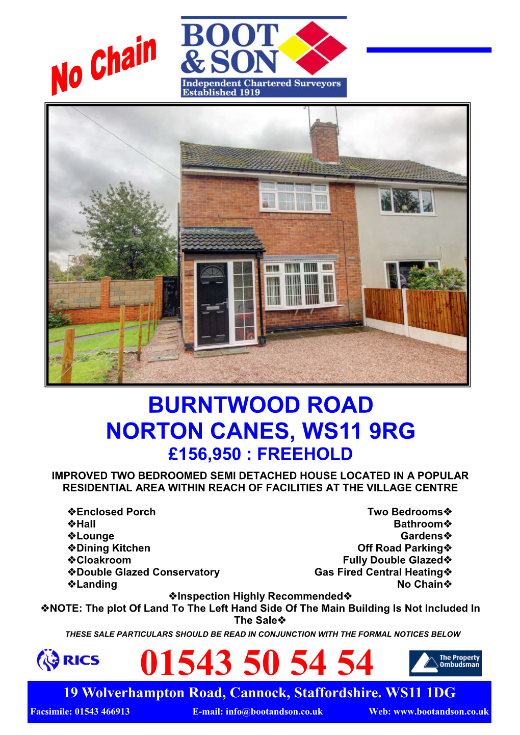 Burntwood Road Norton Canes, Ws11