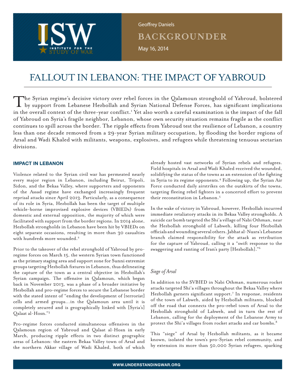 Fallout in Lebanon: the Impact of Yabroud