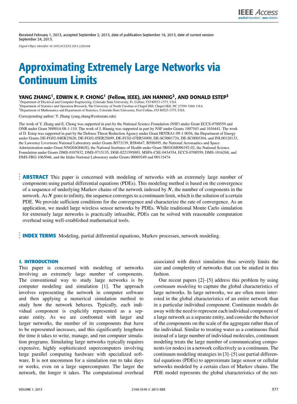 Approximating Extremely Large Networks Via Continuum Limits