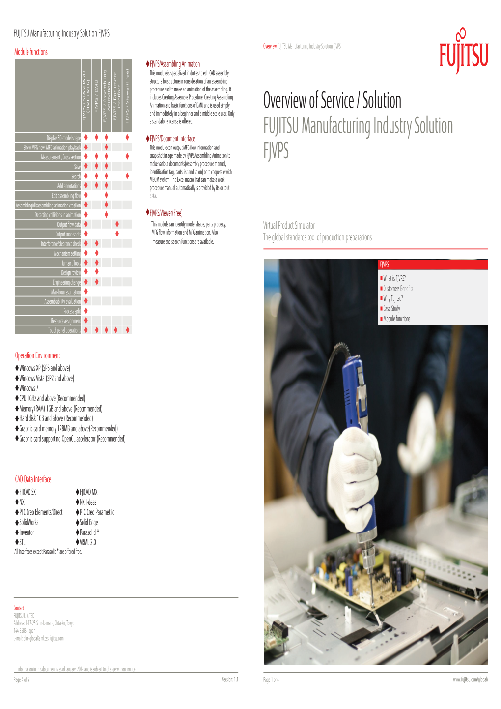 Overview of Service / Solution FUJITSU Manufacturing Industry