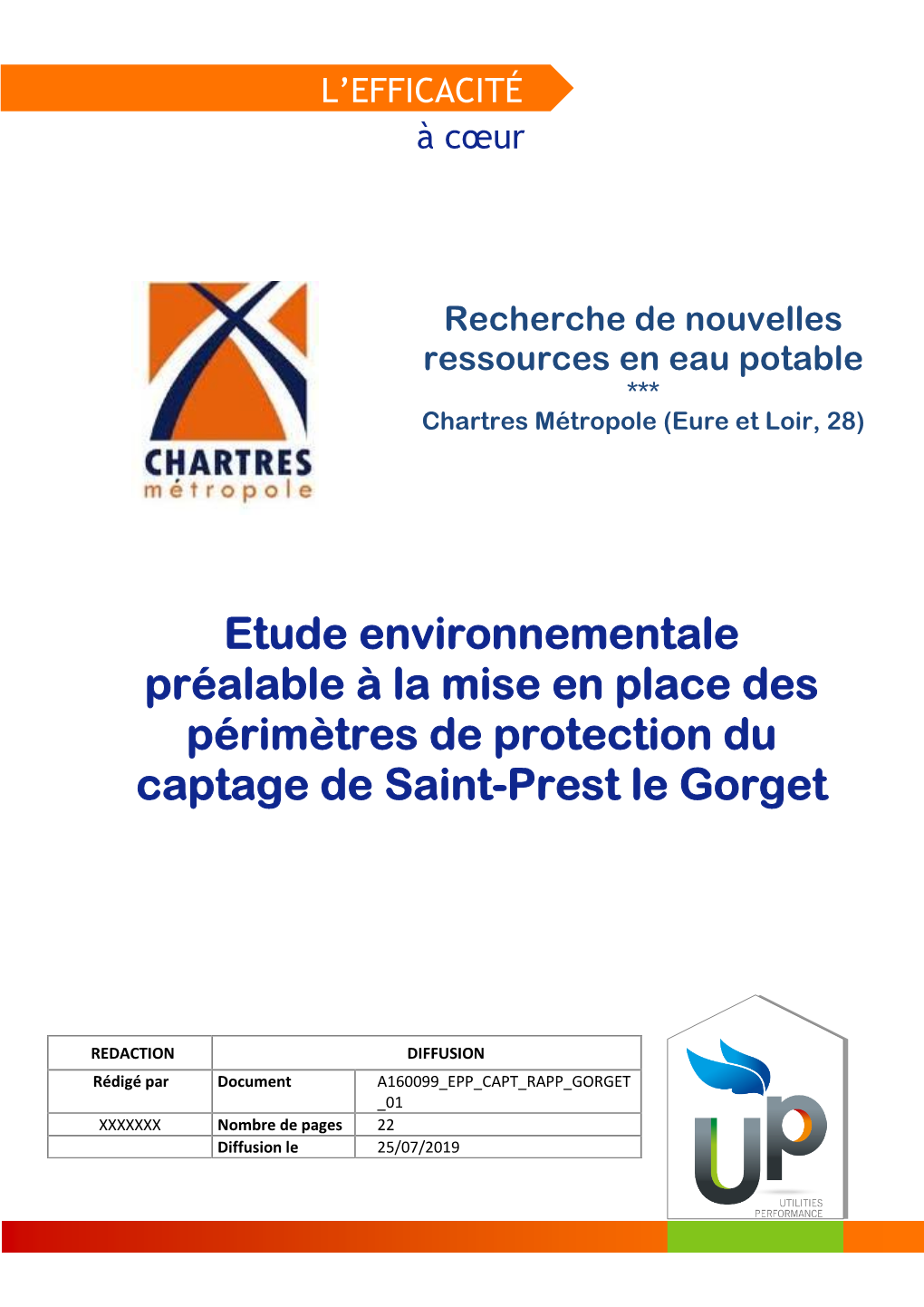 Etude Environnementale Préalable À La Mise En Place Des Périmètres De Protection Du Captage De Saint-Prest Le Gorget