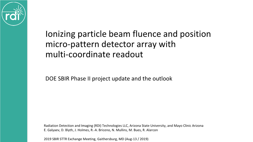 Ionizing Particle Beam Fluence and Position Micro-Pattern Detector Array with Multi-Coordinate Readout