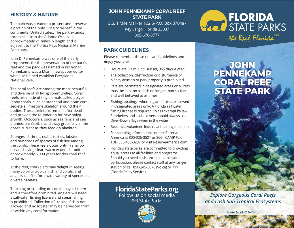 John Pennekamp Coral Reef State Park EXPERIENCES & AMENITIES Directions John Pennekamp Coral Reef State Park Is the Grove Located on U.S